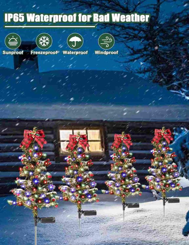 2本セット クリスマスツリー ガーデンライト ソーラー ライト